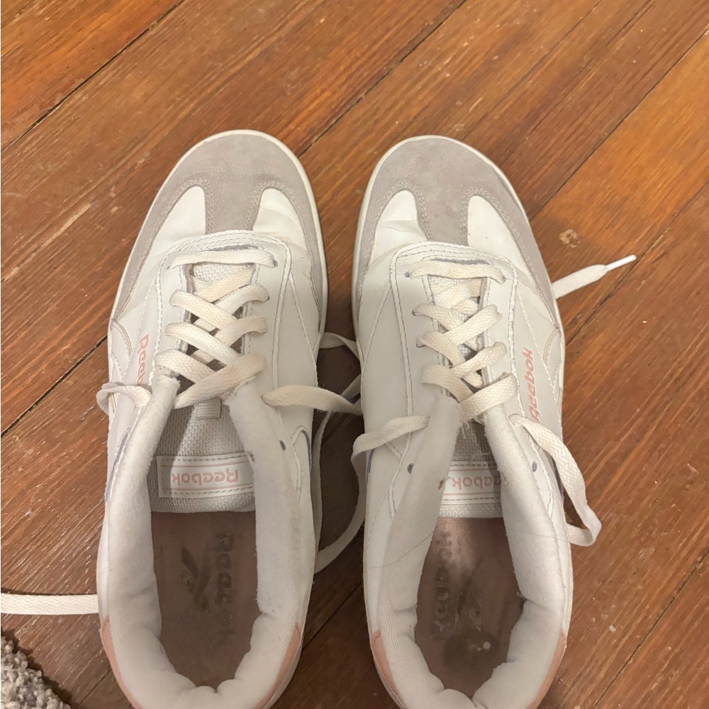 Reebok Classic White and Light Gray Shoes